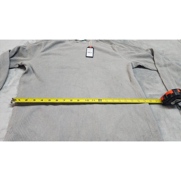 Grayers Mens Medium Gray Brawny Waffle Crew Shirt Long Sleeve 100% Cotton NWT - Picture 9 of 10
